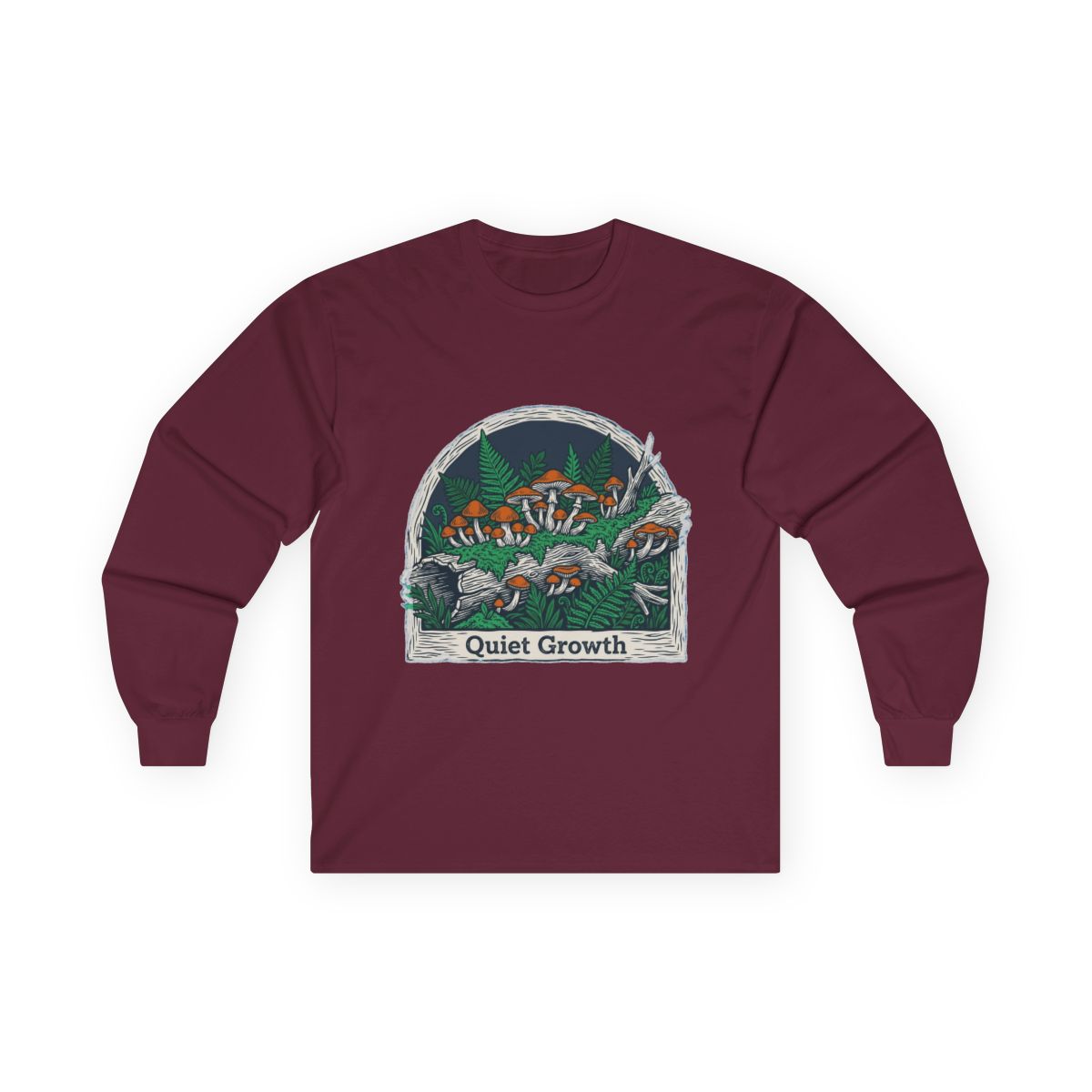Quiet Growth Mystic Mushroom Grove Long Sleeve — lifestyle photo