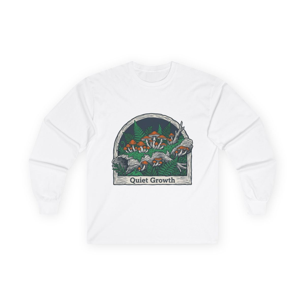 Quiet Growth Mystic Mushroom Grove Long Sleeve — lifestyle photo
