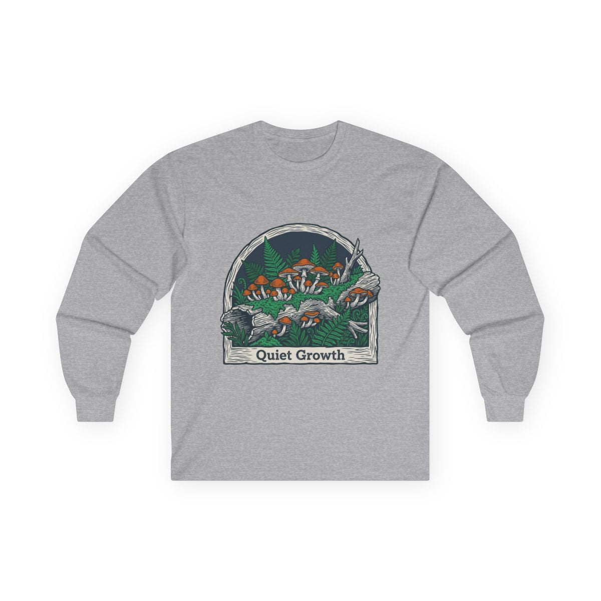 Quiet Growth Mystic Mushroom Grove Long Sleeve — lifestyle photo