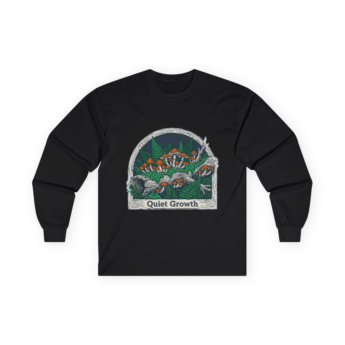 Quiet Growth Mystic Mushroom Grove Long Sleeve — lifestyle photo