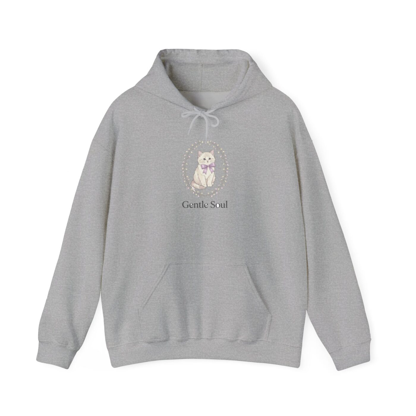 Vintage Ribbon Kitten Floral Frame Hoodie — lifestyle photo