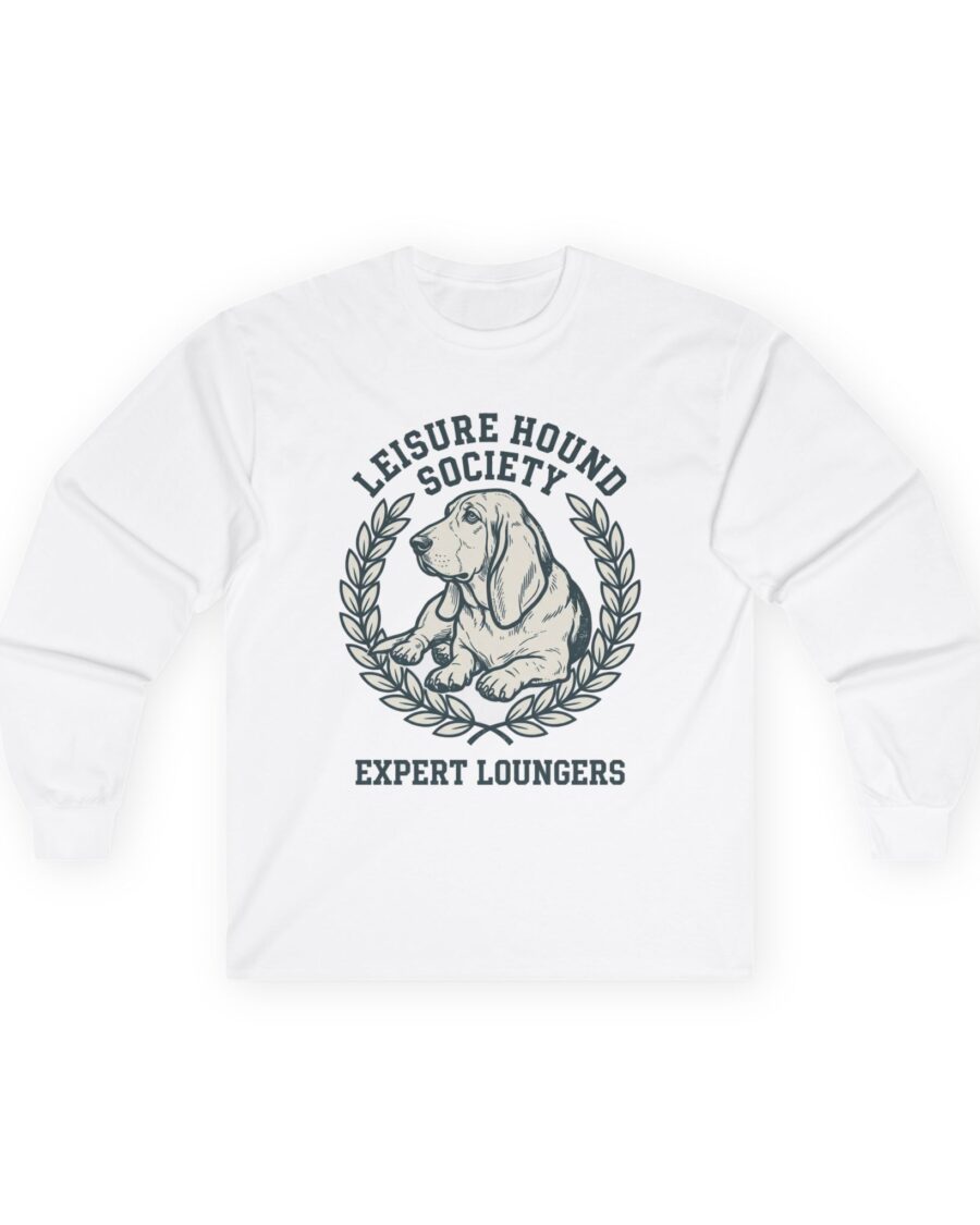 Basset Hound Leisure Society Crest Long Sleeve — lifestyle photo