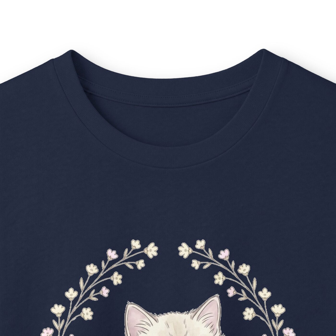 Vintage Ribbon Kitten Floral Frame Long Sleeve — lifestyle photo