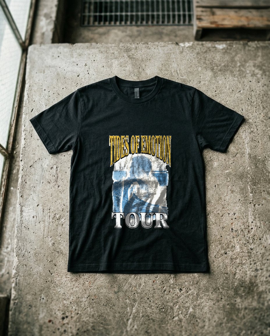 Tides Of Emotion Bootleg Collage Tee — lifestyle photo