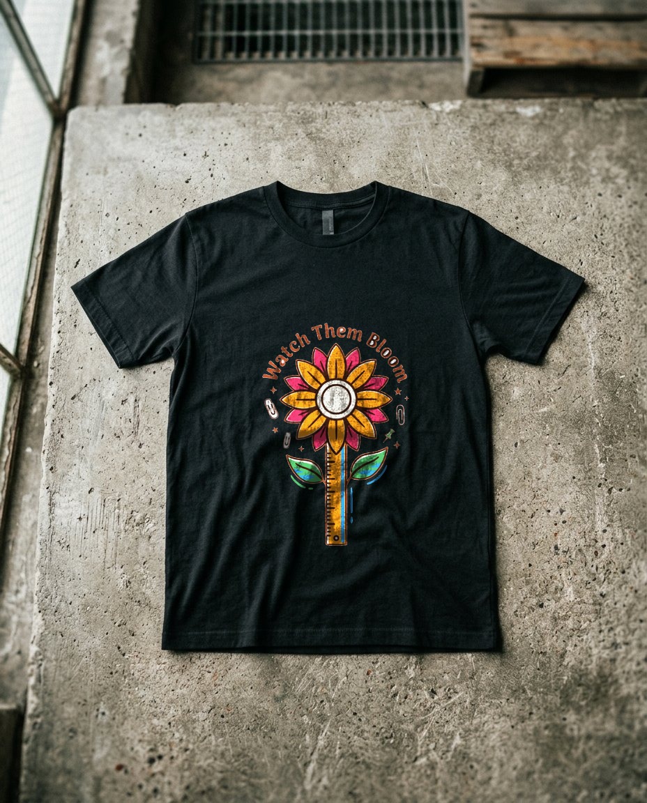 Growing Minds Sunflower Ruler Tee — lifestyle photo