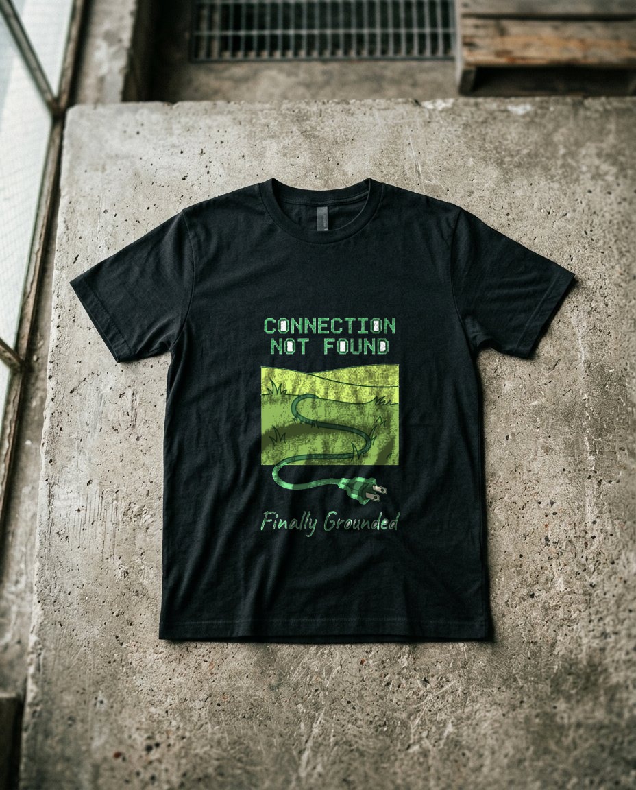 Connection Lost Grassy Hill Tee — lifestyle photo