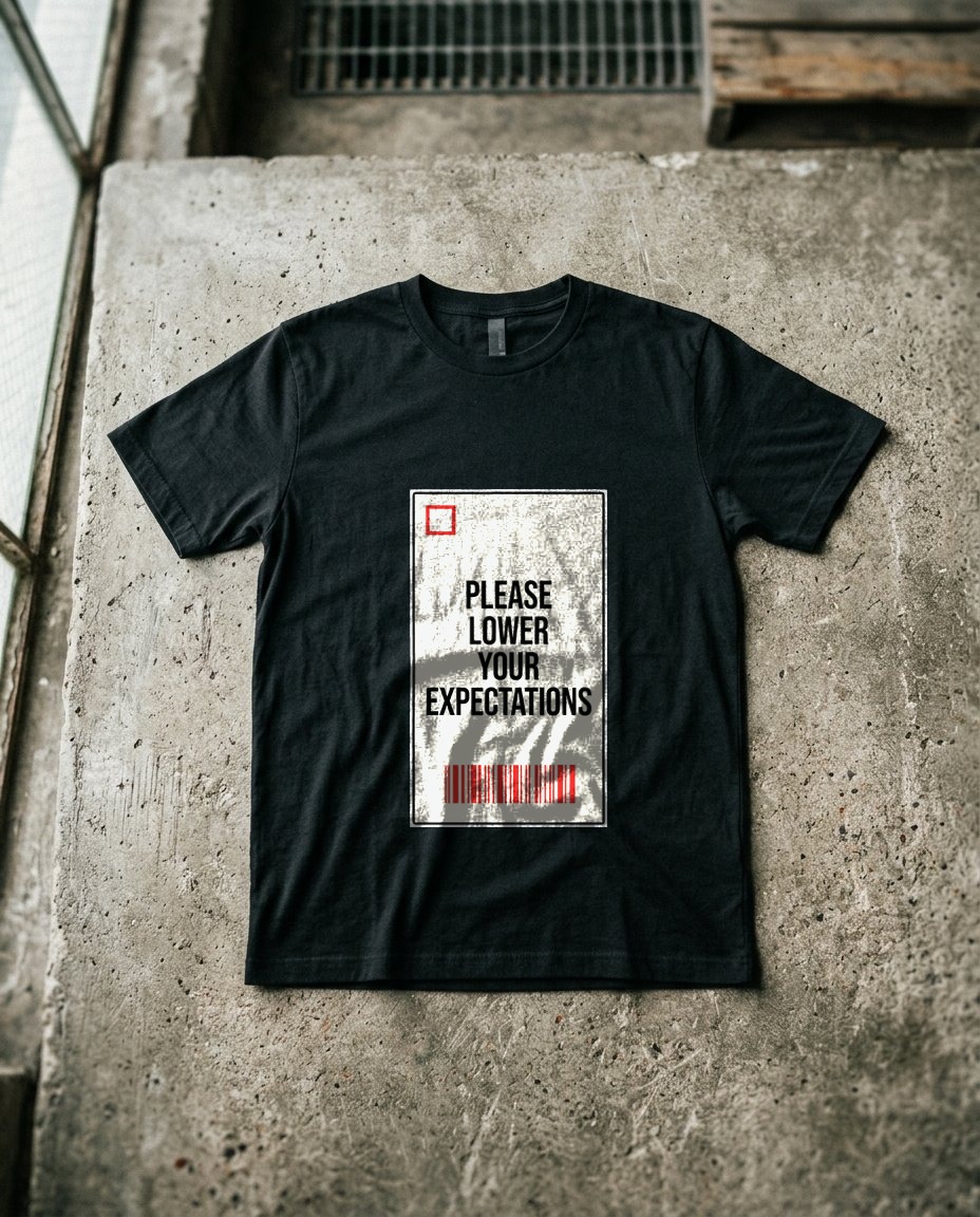 Lower Expectations Receipt Tee — lifestyle photo