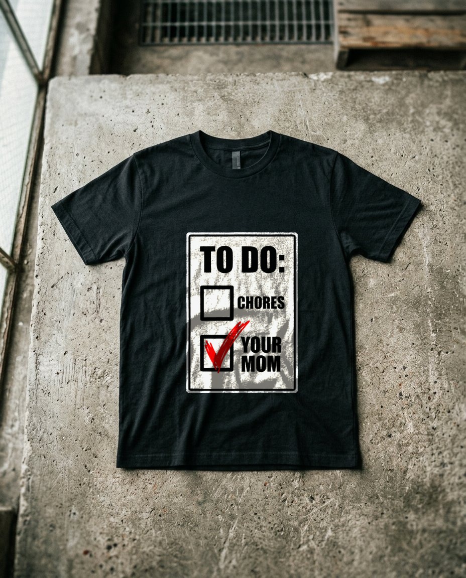 Aggressive Red Checkmark Your Mom Joke — lifestyle photo