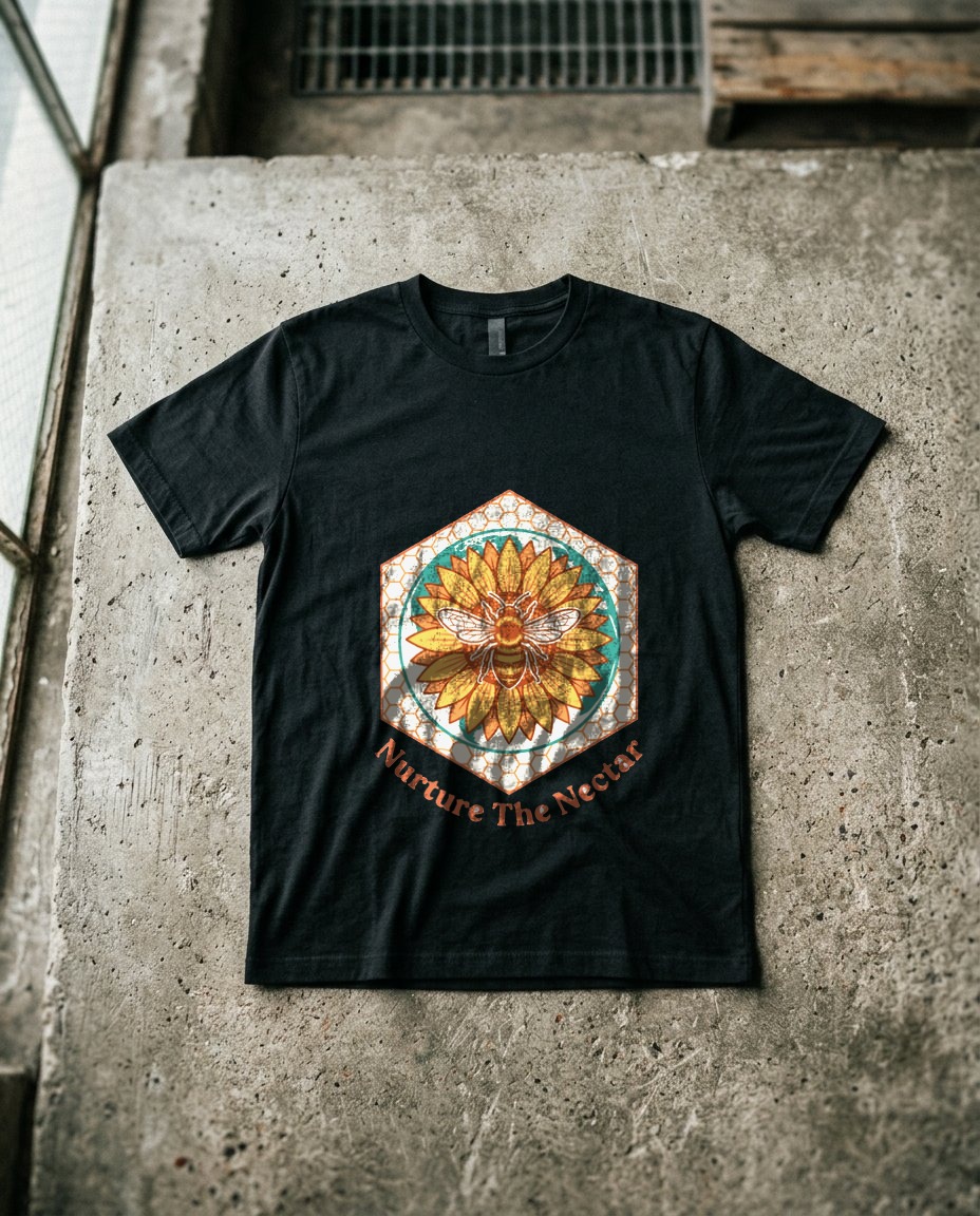Nurture The Nectar Sunflower Hexagon — lifestyle photo