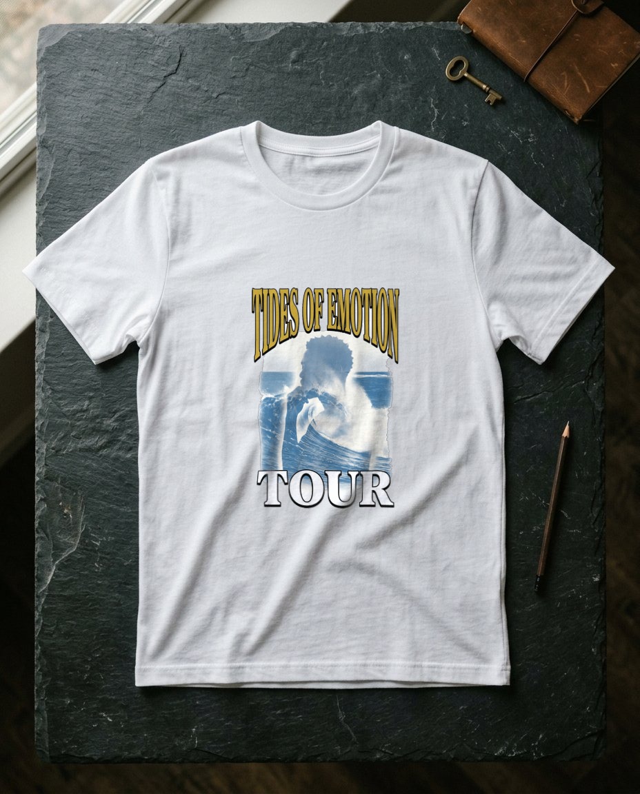 Tides Of Emotion Bootleg Collage Tee — lifestyle photo