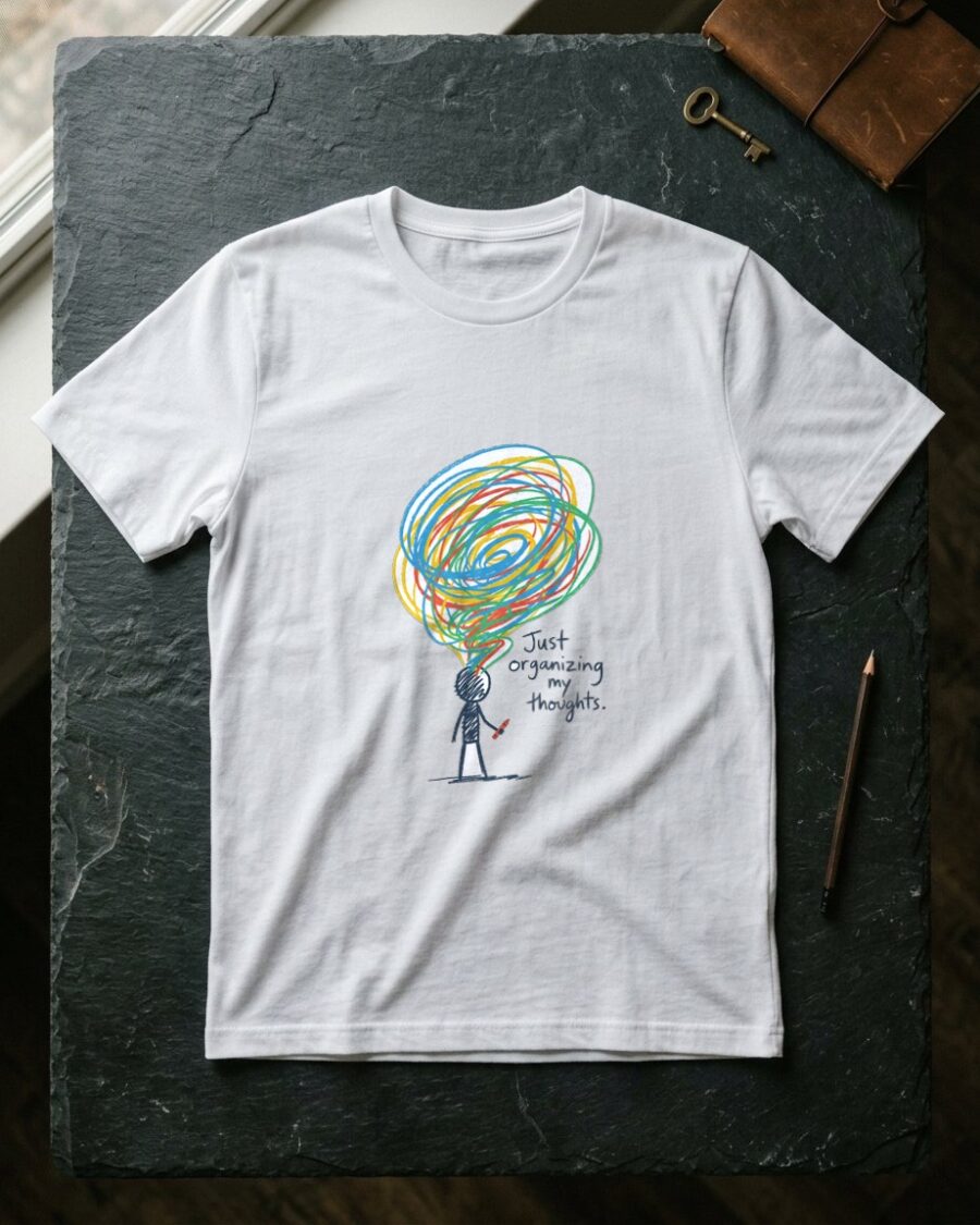 Organizing My Chaos Crayon Tee — lifestyle photo