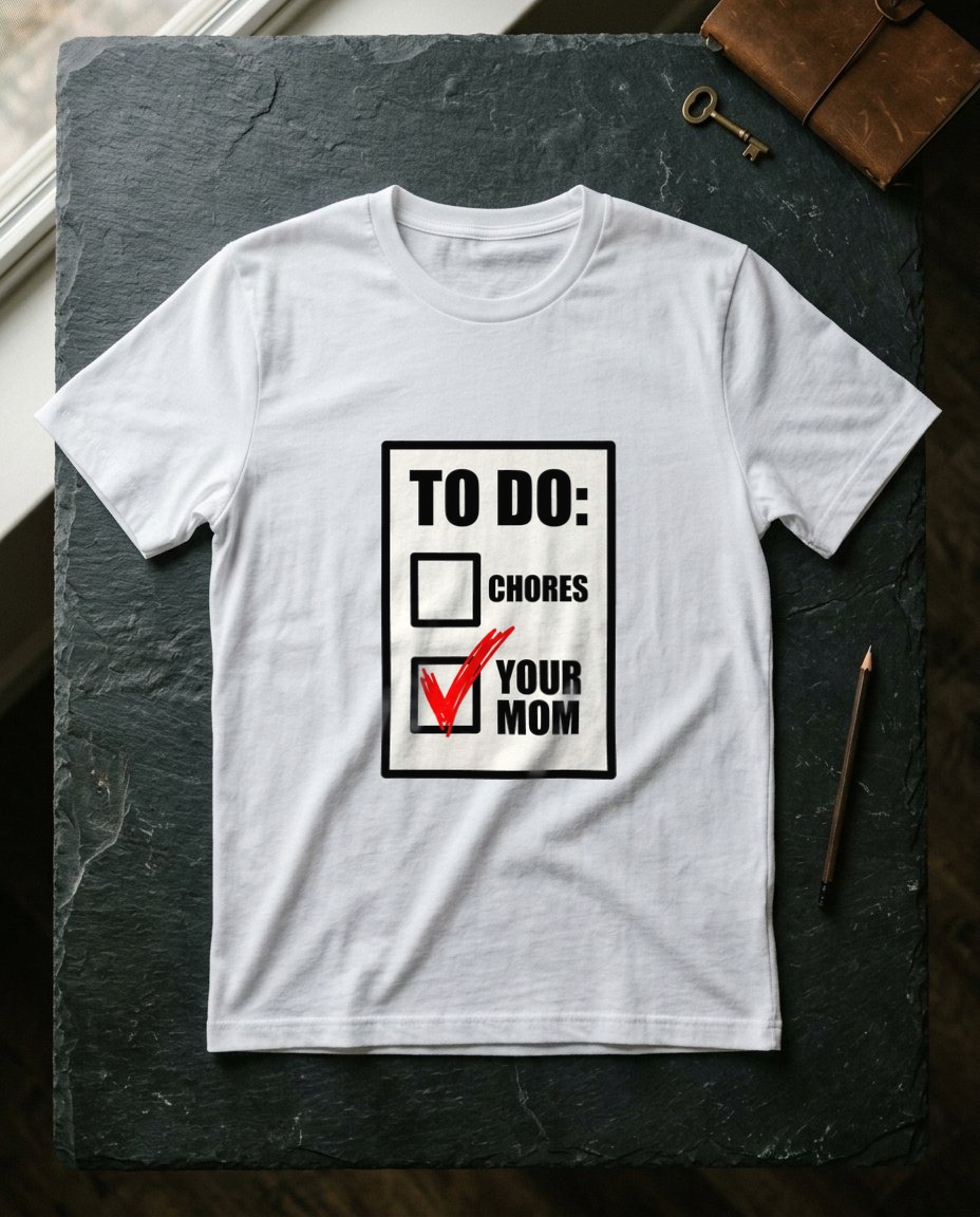 Aggressive Red Checkmark Your Mom Joke — lifestyle photo