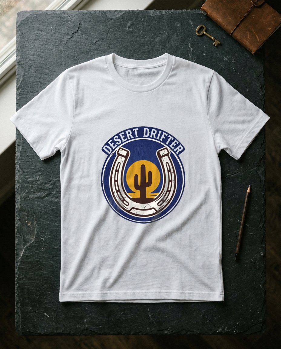 Desert Drifter Vintage Ranch Badge — lifestyle photo