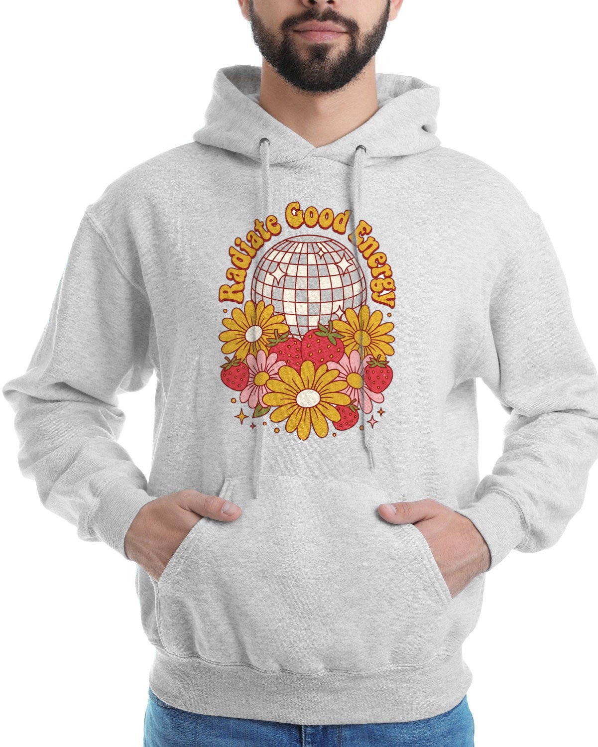 Disco Strawberry Floral Groove Hoodie — lifestyle photo