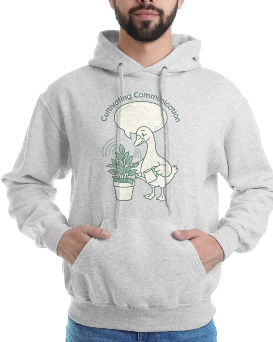 Cultivating Communication SLP Goose Hoodie — lifestyle photo