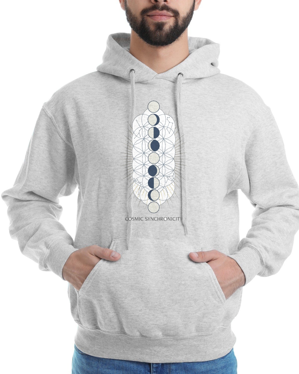 Lunar Alignment Sacred Tarot Frame Hoodie — lifestyle photo