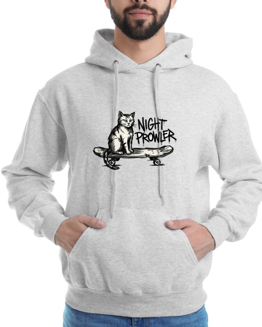 Alleyway Anarchist Graffiti Cat Hoodie — lifestyle photo