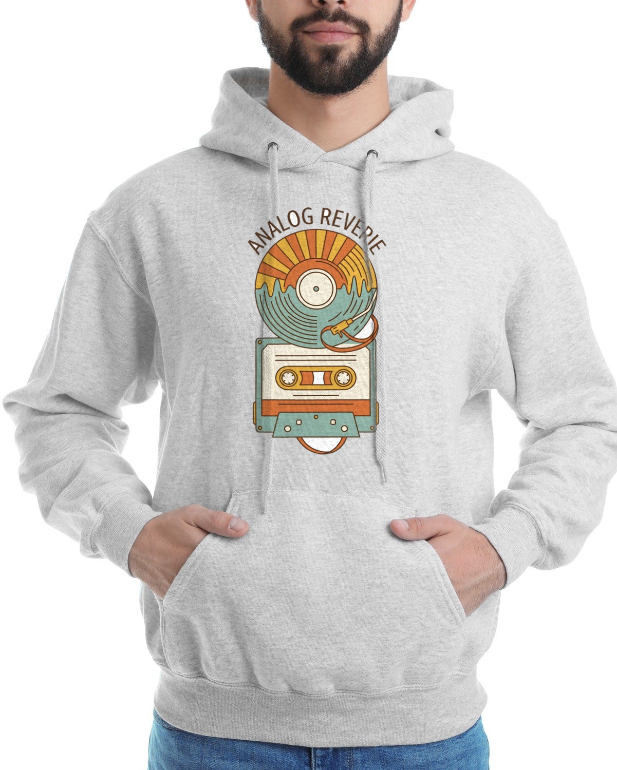 Golden Hour Grooves Analog Sun Hoodie — lifestyle photo