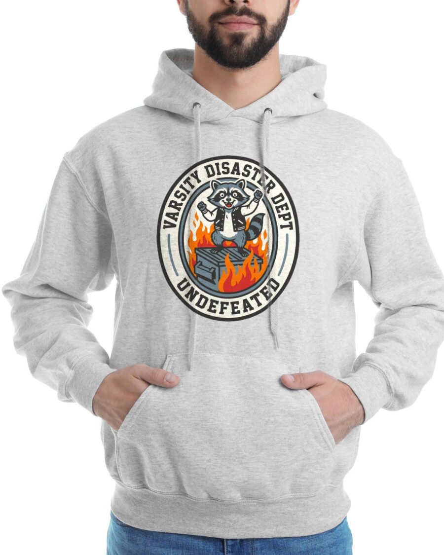 Varsity Disaster Dept Mascot Badge Hoodie — lifestyle photo