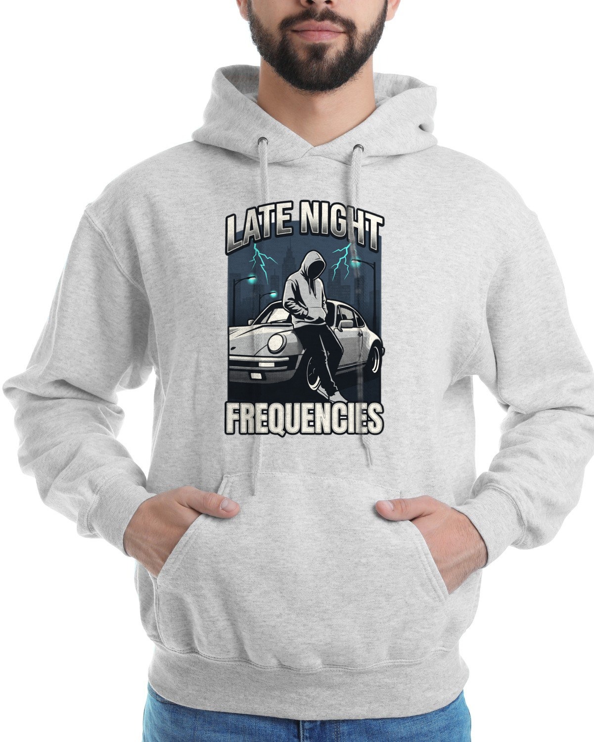Late Night Frequencies Vintage R&B Hoodie — lifestyle photo