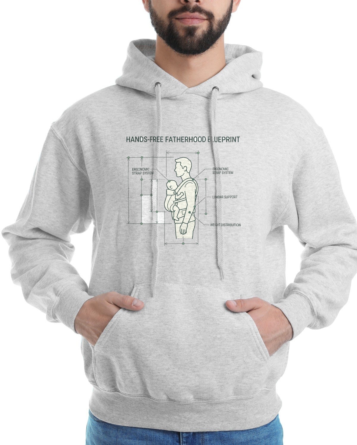 Hands-Free Fatherhood Blueprint Hoodie — lifestyle photo