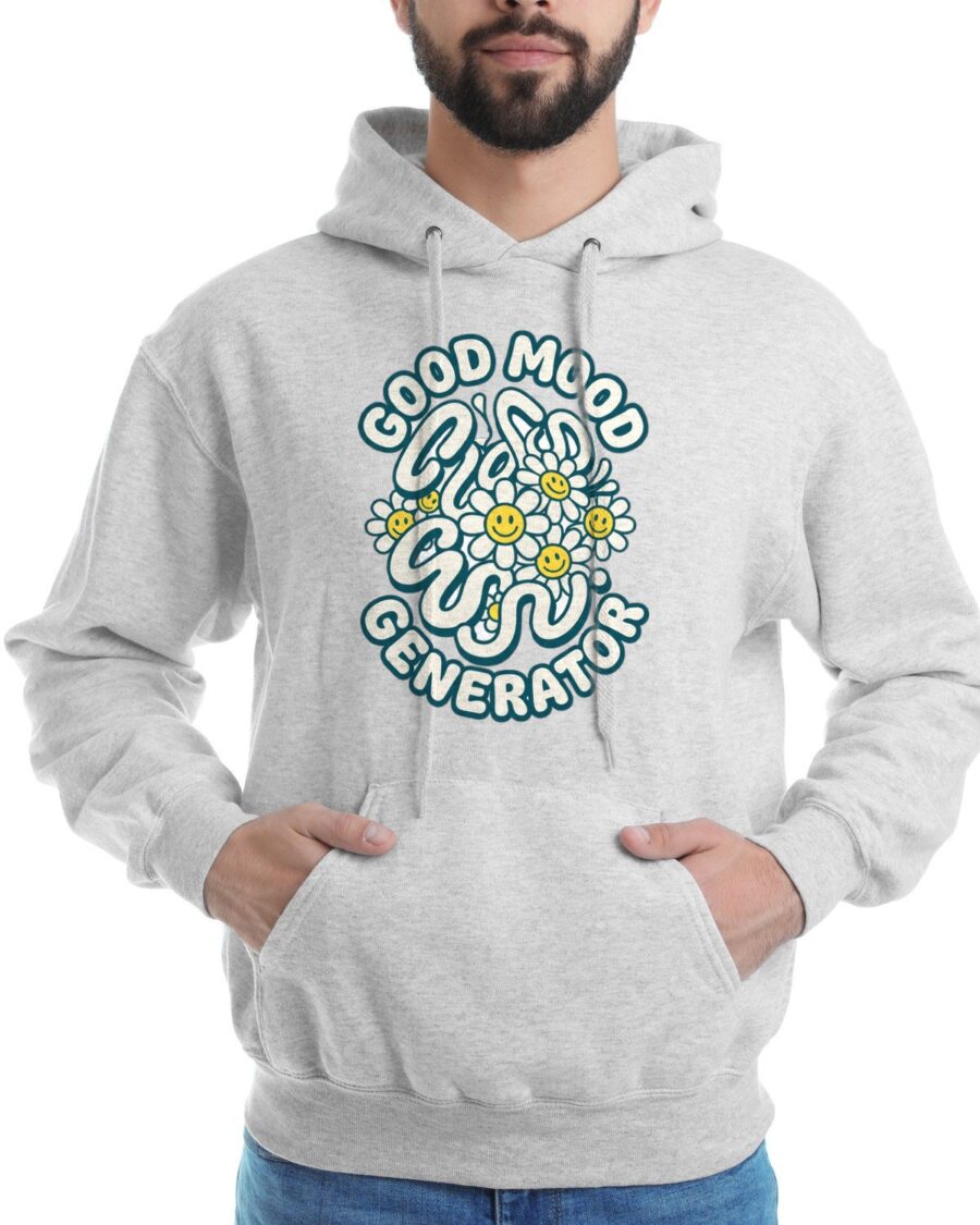 Good Mood Generator Y2K Abstract Tee Hoodie — lifestyle photo
