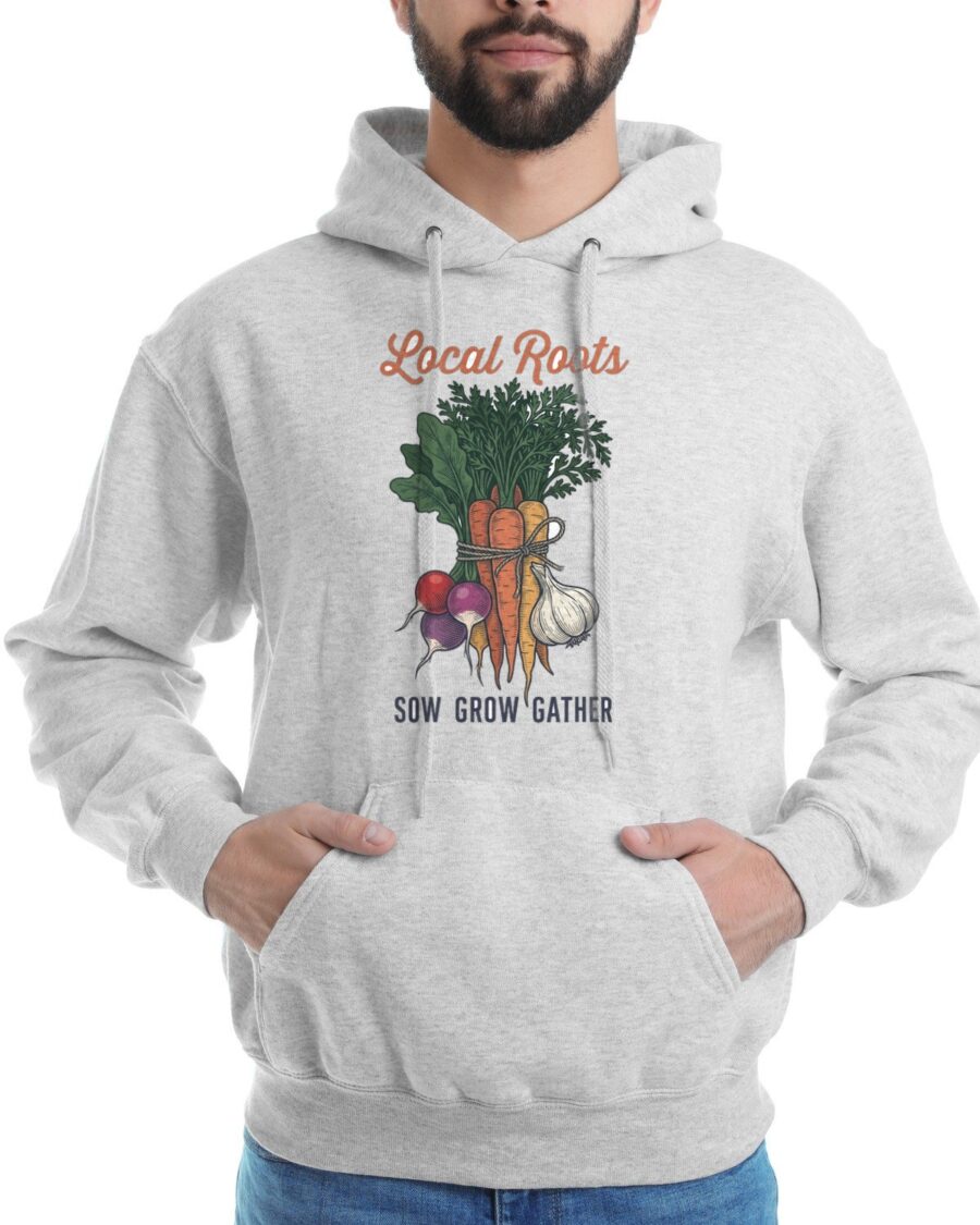 Heirloom Harvest Local Roots Society Hoodie — lifestyle photo