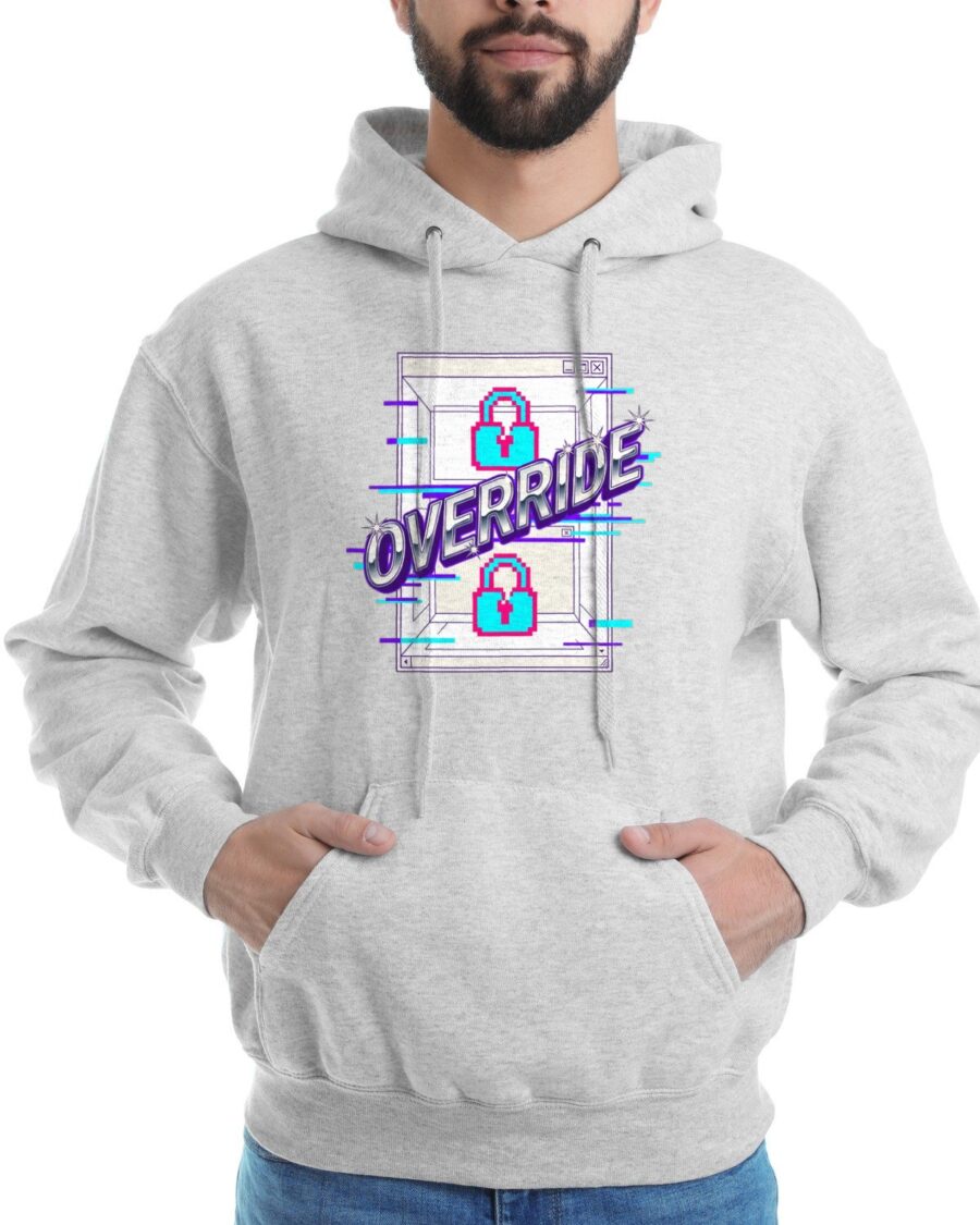 System Override Chrome Glitch Hoodie — lifestyle photo