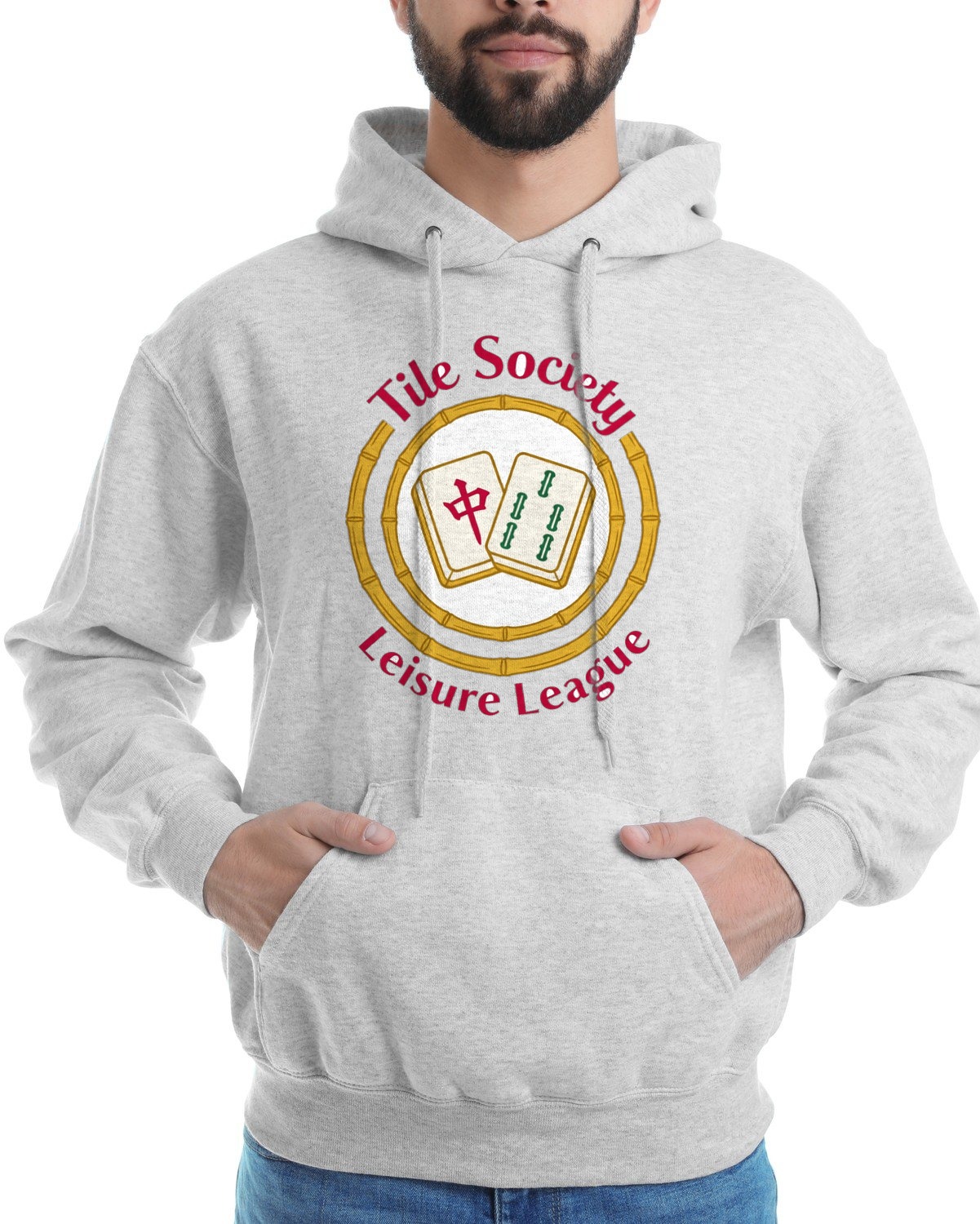 Bamboo Tile Social Club Emblem Hoodie — lifestyle photo