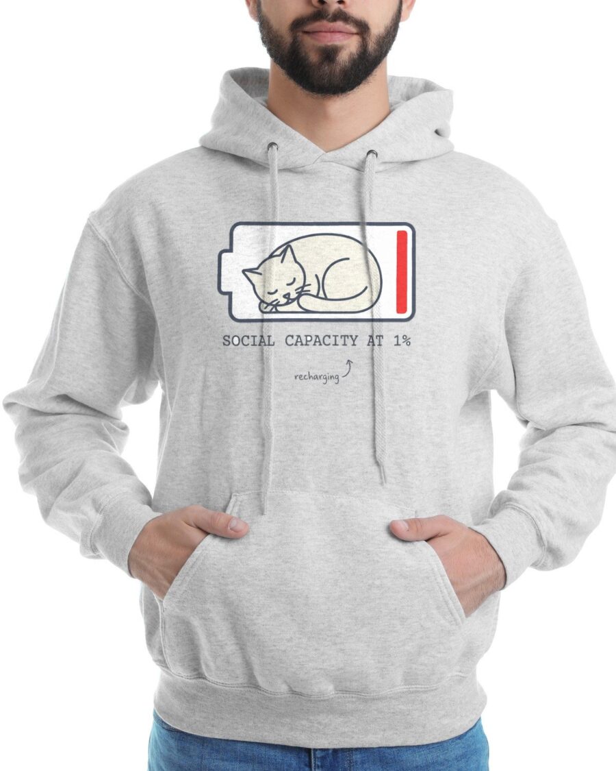 Offline Mode Activating Pet Graphic Hoodie — lifestyle photo