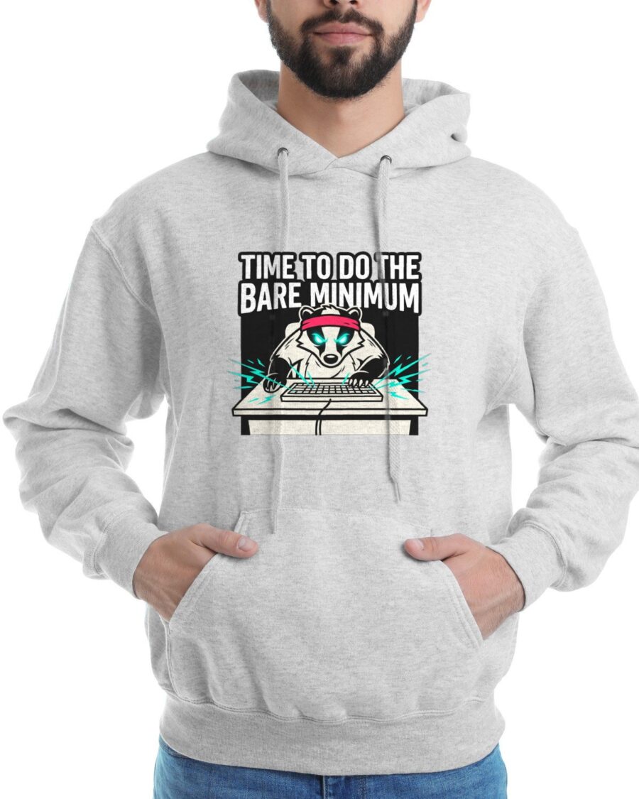 Bare Minimum Lock In Badger Hoodie — lifestyle photo