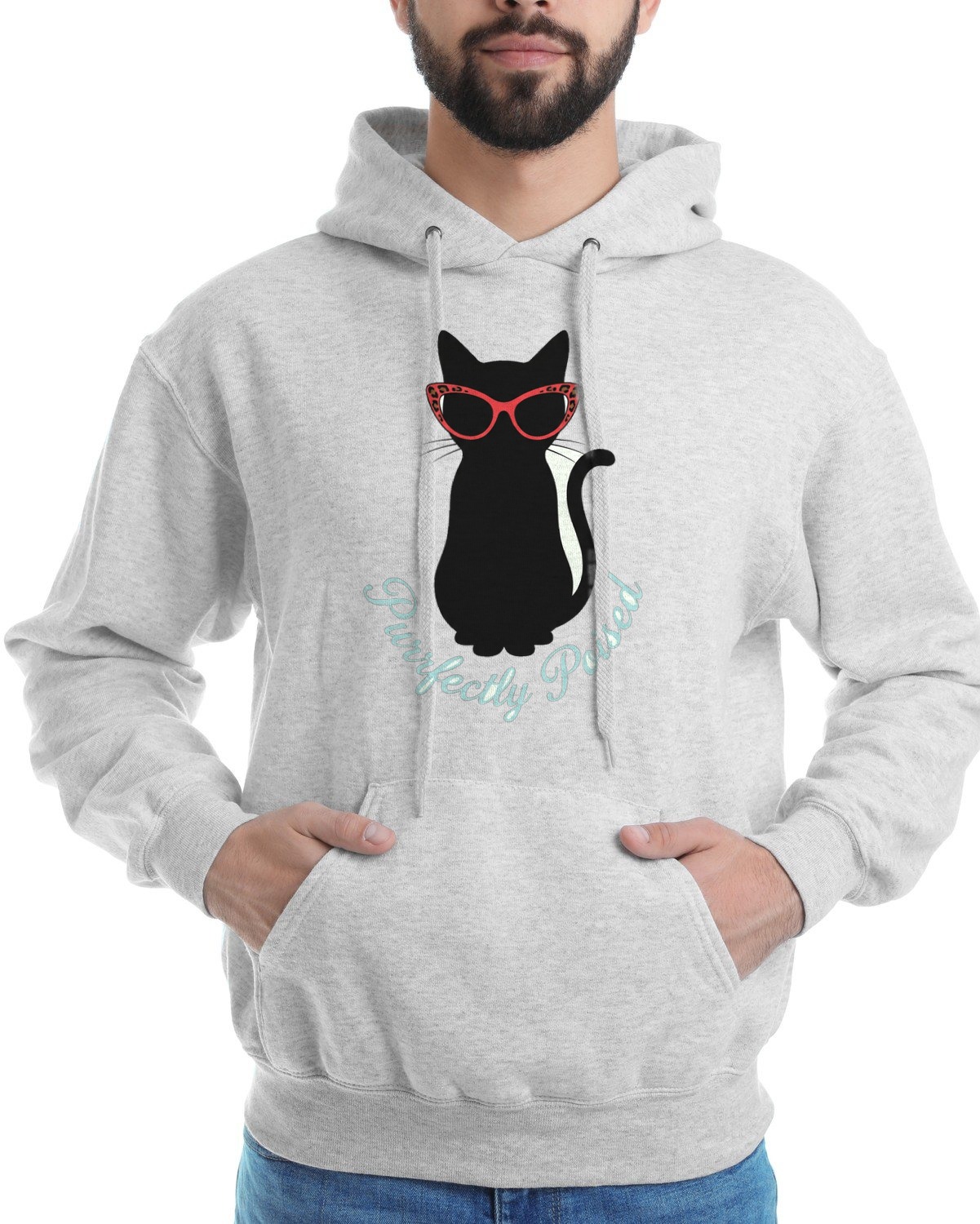 Haute Couture Feline Silhouette Hoodie — lifestyle photo