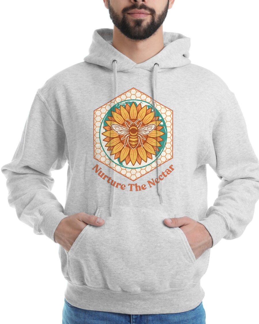 Nurture The Nectar Sunflower Hexagon Hoodie — lifestyle photo