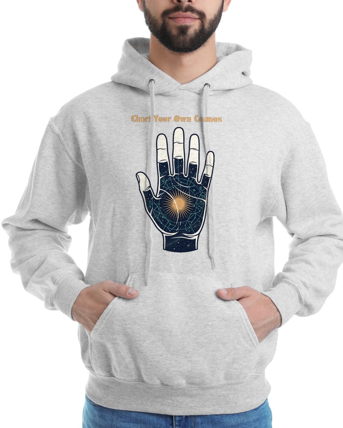 Celestial Palmistry Star Chart Hoodie — lifestyle photo