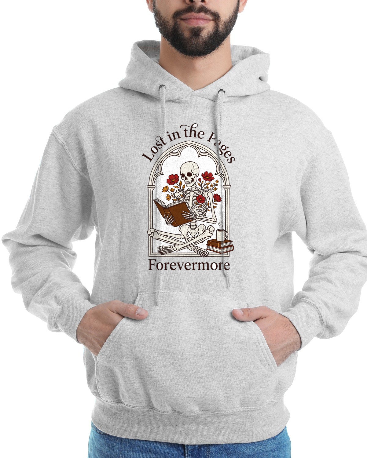 Immortally Engrossed Gothic Reader Hoodie — lifestyle photo