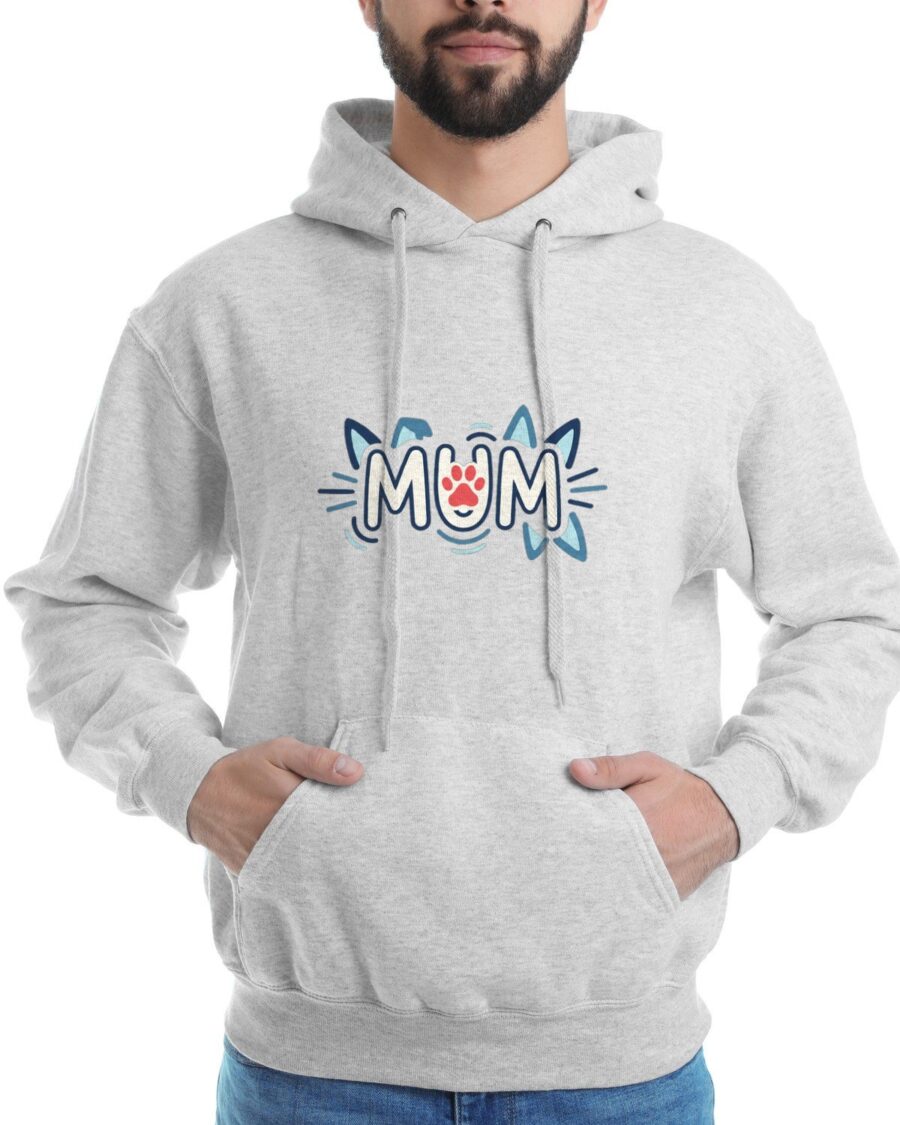 Playful Paws Mum Life Crest Hoodie — lifestyle photo