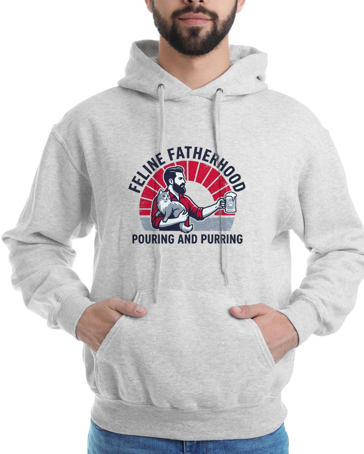 Feline Fatherhood Brewing Co. Hoodie — lifestyle photo