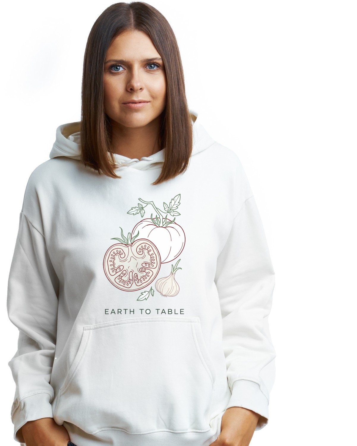 Earth To Table Heirloom Tomato Chart Hoodie — lifestyle photo