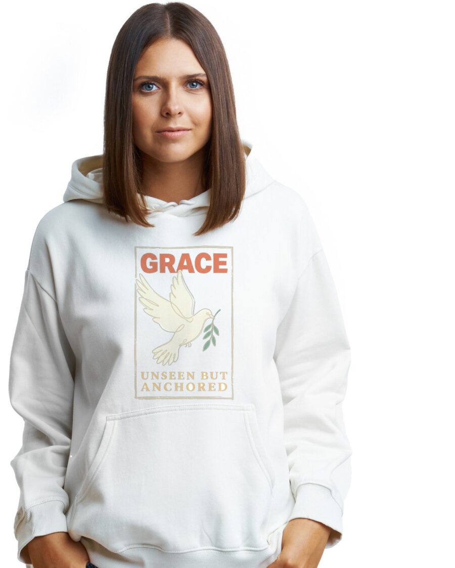 Unseen Grace Minimalist Dove Streetwear Hoodie — lifestyle photo