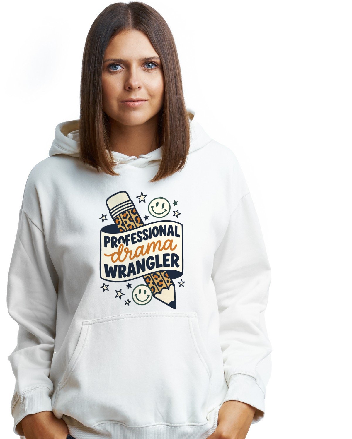 Professional Drama Wrangler Chaos Tee Hoodie — lifestyle photo