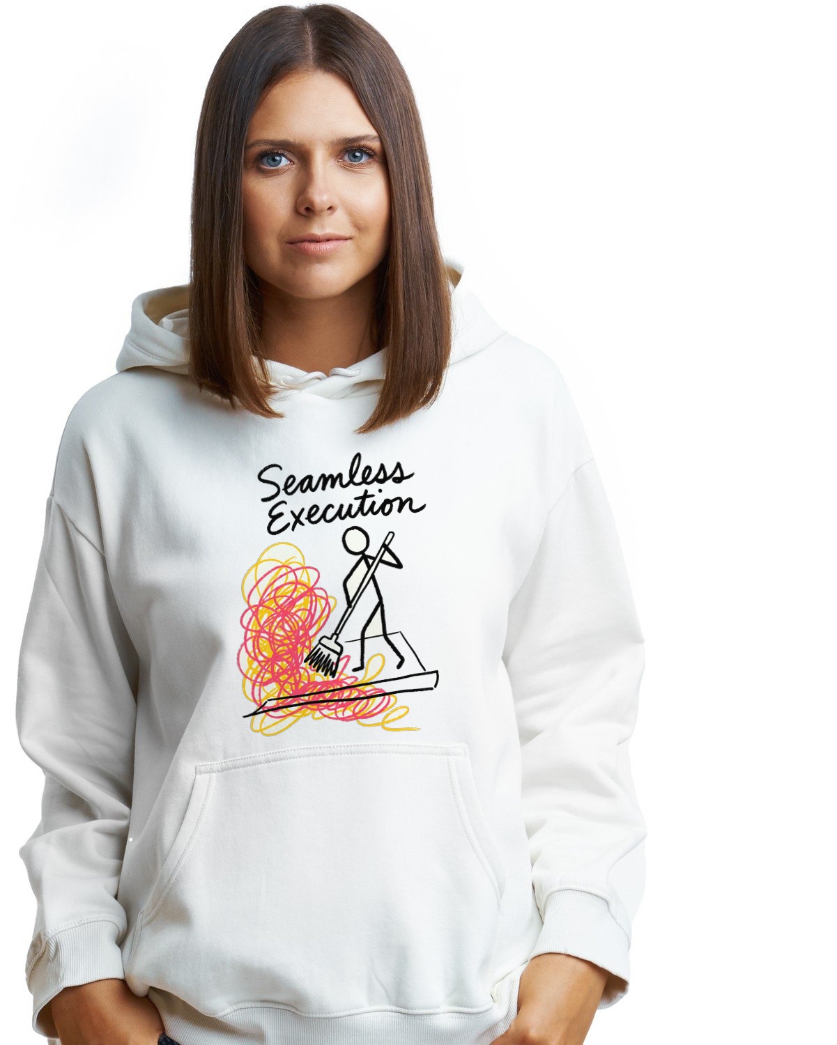 Seamless Execution Crayon Scribble Hoodie — lifestyle photo