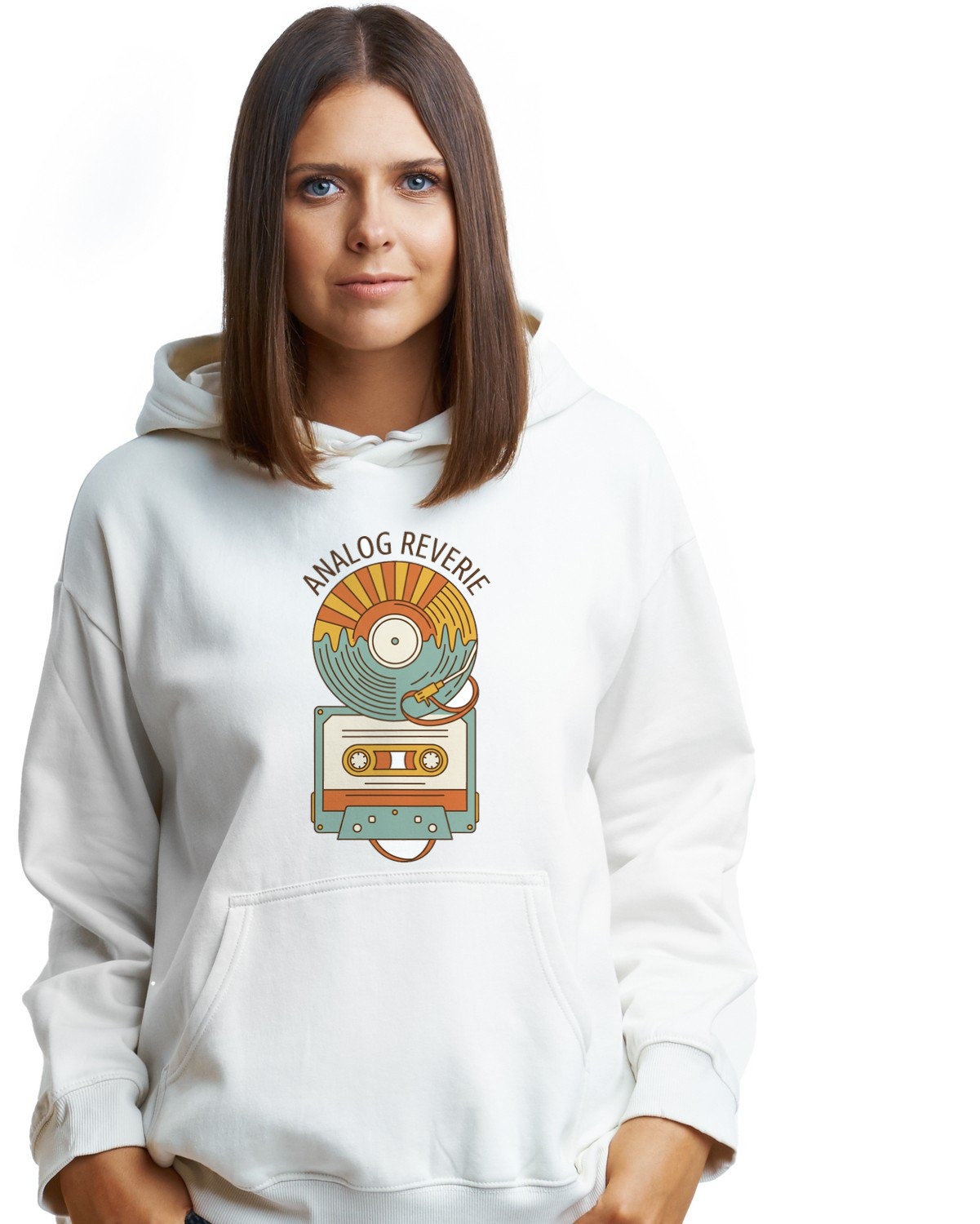 Golden Hour Grooves Analog Sun Hoodie — lifestyle photo