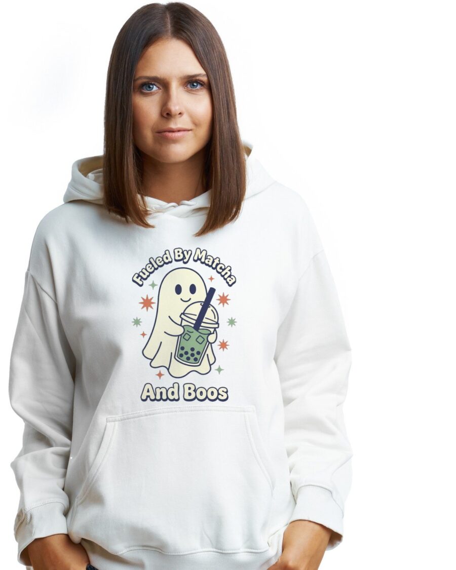 Fueled By Matcha And Boos Hoodie — lifestyle photo