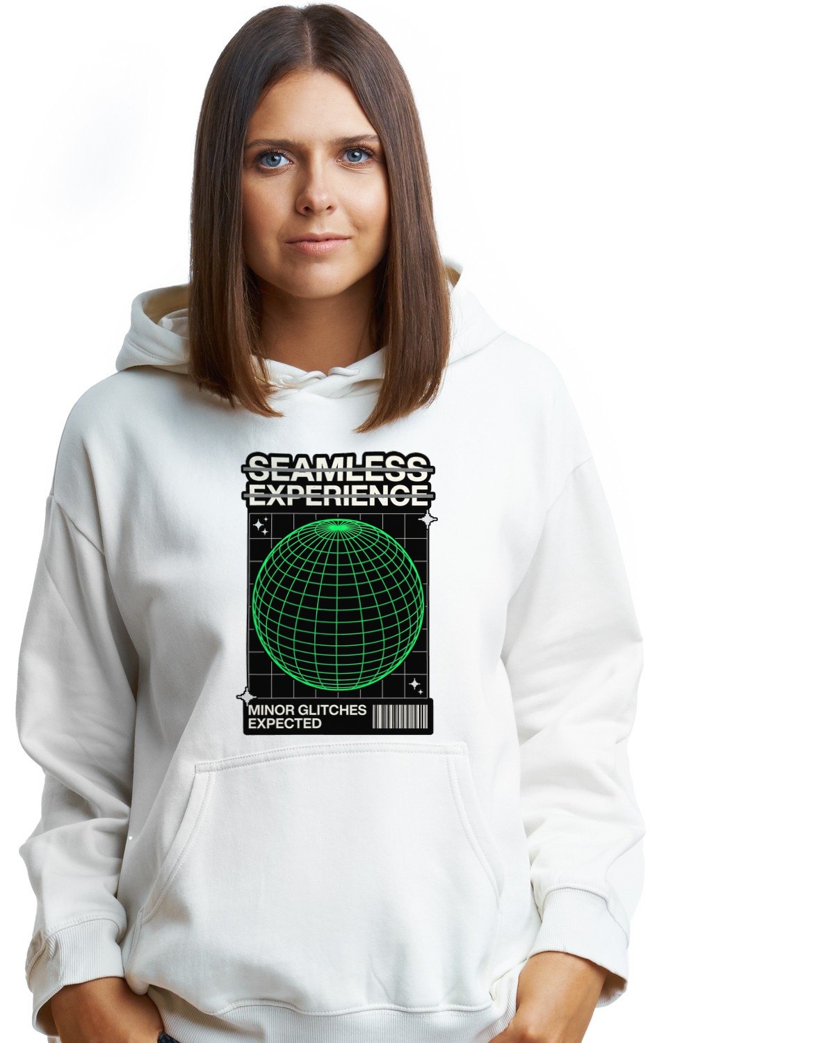 Glitch Expected Wireframe Sphere Hoodie — lifestyle photo