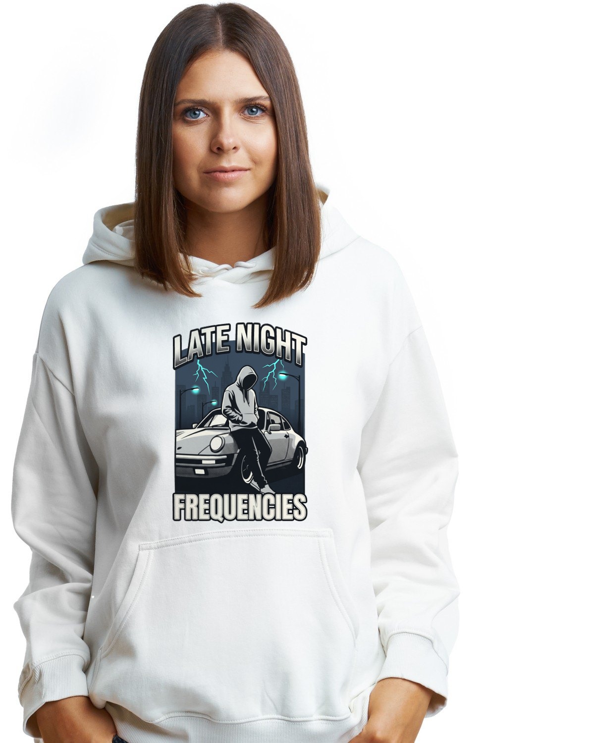 Late Night Frequencies Vintage R&B Hoodie — lifestyle photo