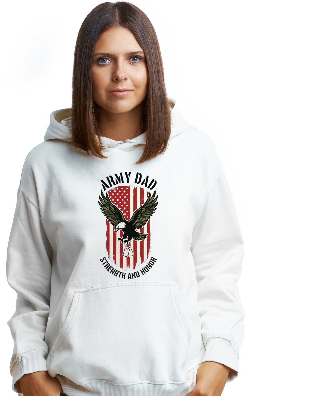Defending The Homefront Eagle Crest Hoodie — lifestyle photo