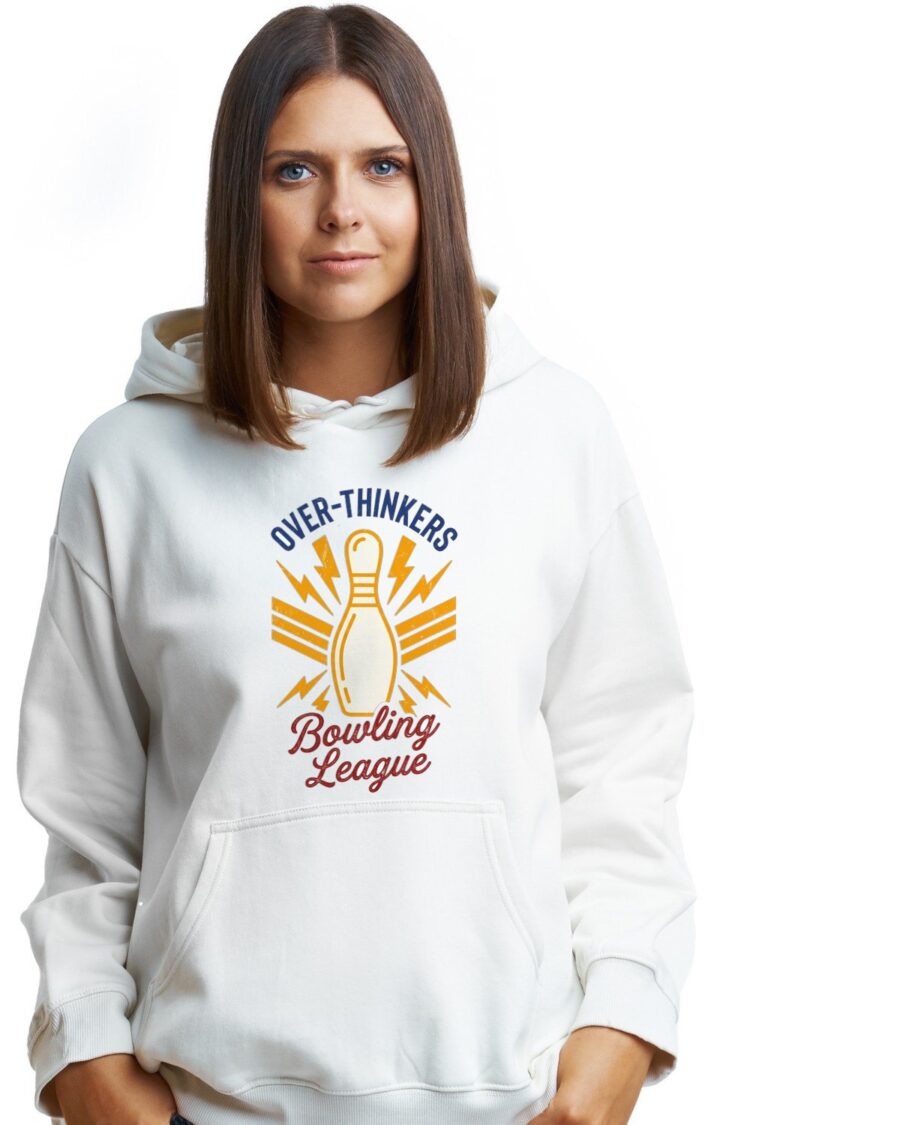 Anxiety Alley Retro Bowling Crest Hoodie — lifestyle photo