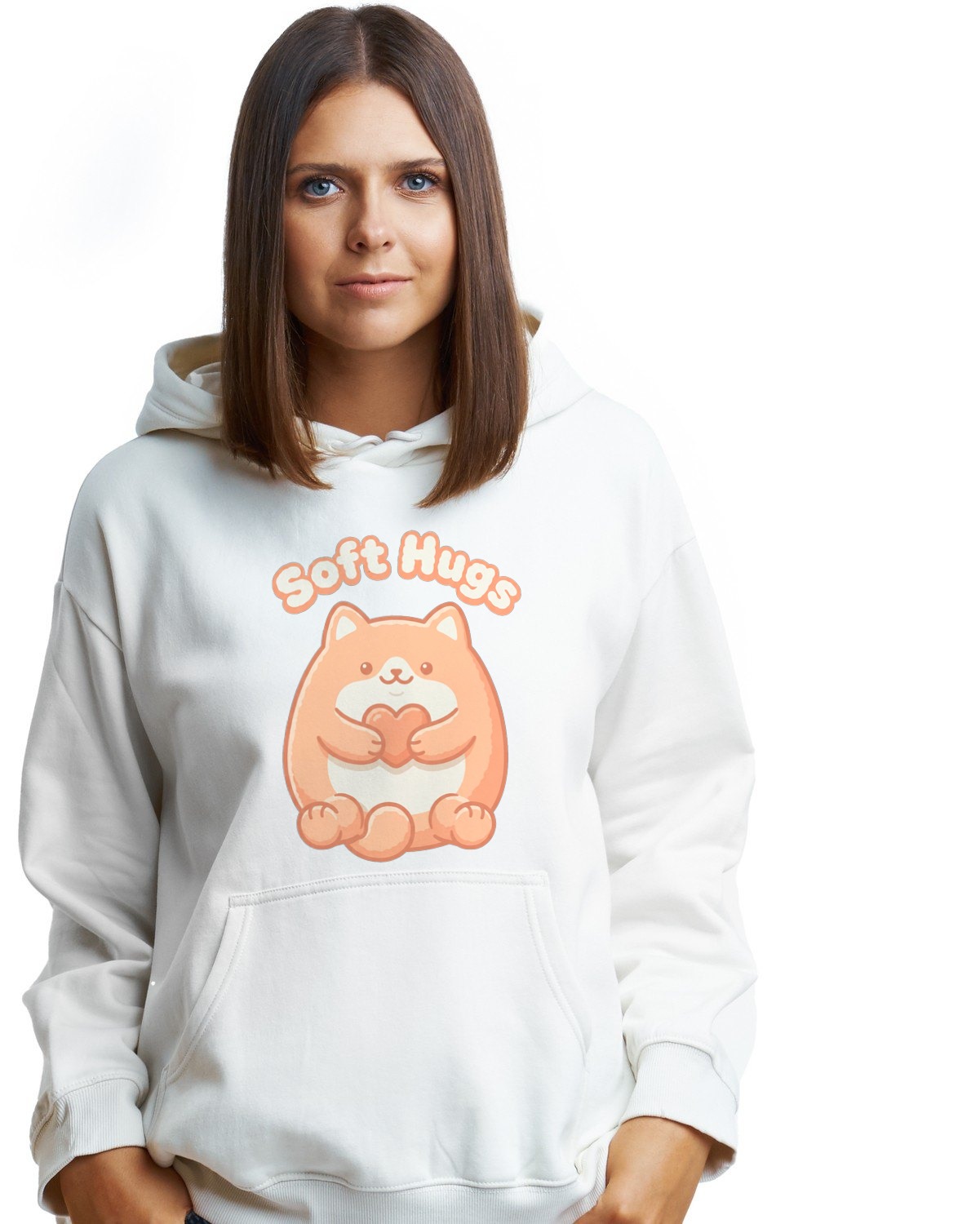 Soft Squeeze Support Plush Cat Hoodie — lifestyle photo