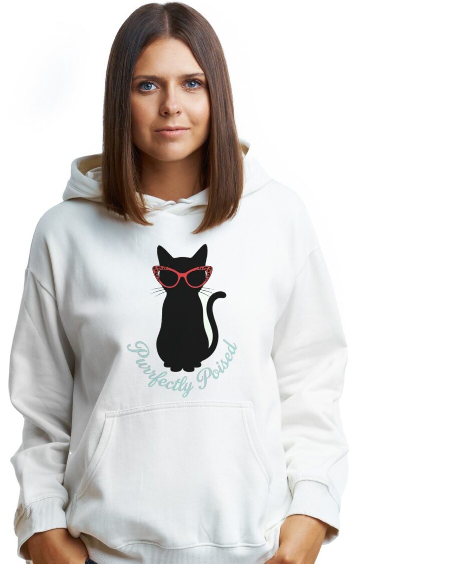 Haute Couture Feline Silhouette Hoodie — lifestyle photo