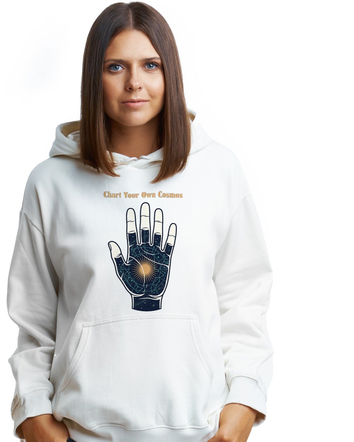 Celestial Palmistry Star Chart Hoodie — lifestyle photo